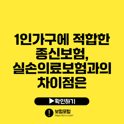 1인가구에 적합한 종신보험, 실손의료보험과의 차이점은?