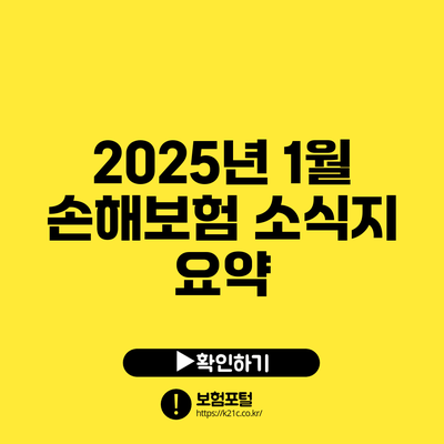 2025년 1월 손해보험 소식지 요약