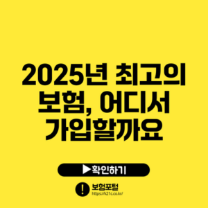 2025년 최고의 보험, 어디서 가입할까요?