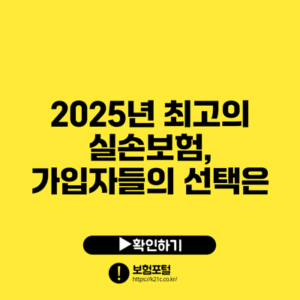 2025년 최고의 실손보험, 가입자들의 선택은?