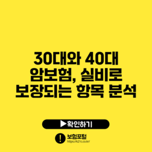 30대와 40대 암보험, 실비로 보장되는 항목 분석