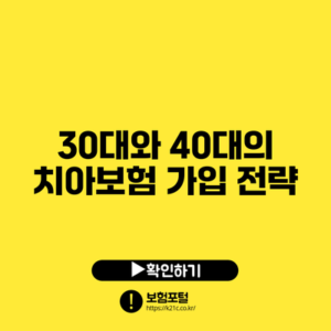 30대와 40대의 치아보험 가입 전략