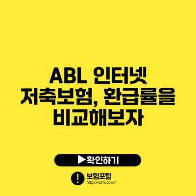 ABL 인터넷 저축보험, 환급률을 비교해보자
