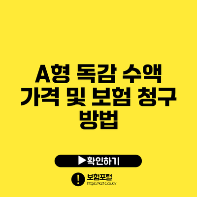 A형 독감 수액 가격 및 보험 청구 방법
