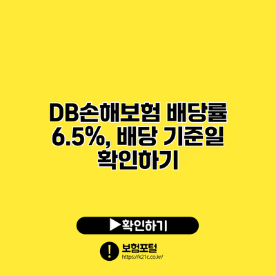 DB손해보험 배당률 6.5%, 배당 기준일 확인하기