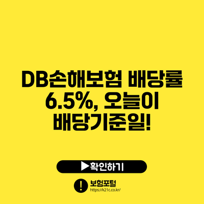 DB손해보험 배당률 6.5%, 오늘이 배당기준일!