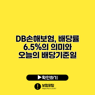 DB손해보험, 배당률 6.5%의 의미와 오늘의 배당기준일