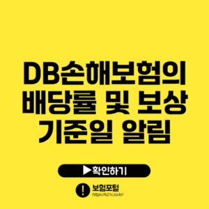 DB손해보험의 배당률 및 보상 기준일 알림