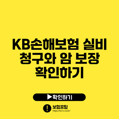 KB손해보험 실비 청구와 암 보장 확인하기