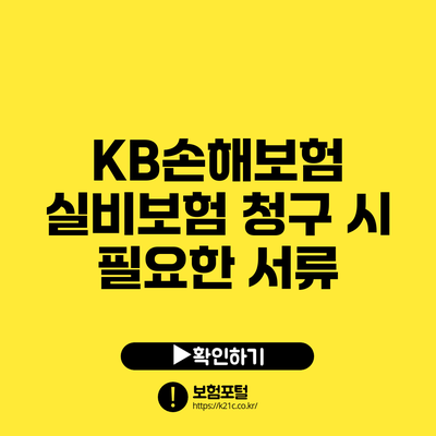 KB손해보험 실비보험 청구 시 필요한 서류