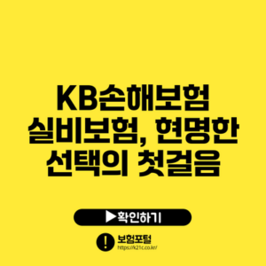 KB손해보험 실비보험, 현명한 선택의 첫걸음