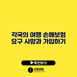 각국의 여행 손해보험 요구 사항과 가입하기