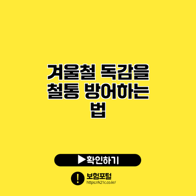 겨울철 독감을 철통 방어하는 법