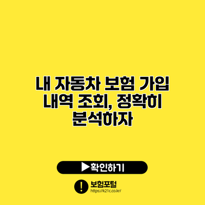 내 자동차 보험 가입 내역 조회, 정확히 분석하자