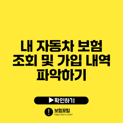내 자동차 보험 조회 및 가입 내역 파악하기