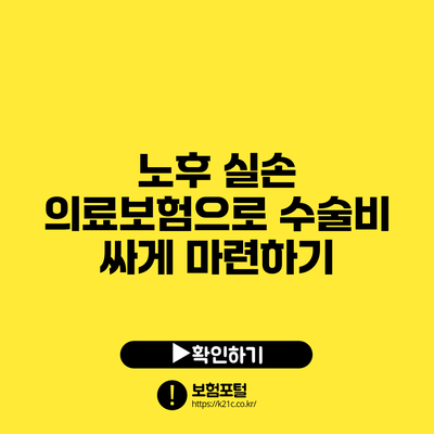 노후 실손 의료보험으로 수술비 싸게 마련하기