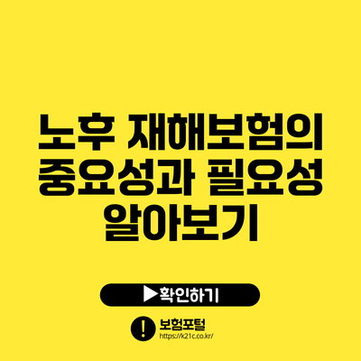 노후 재해보험의 중요성과 필요성 알아보기