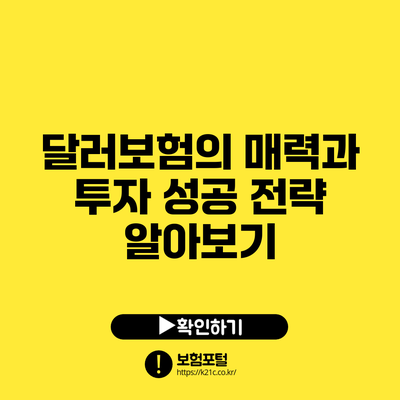 달러보험의 매력과 투자 성공 전략 알아보기