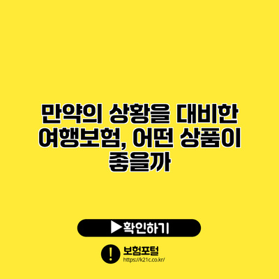 만약의 상황을 대비한 여행보험, 어떤 상품이 좋을까?