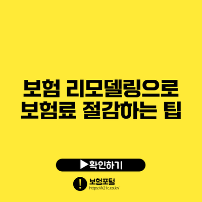 보험 리모델링으로 보험료 절감하는 팁
