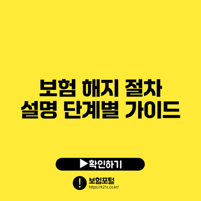 보험 해지 절차 설명: 단계별 가이드