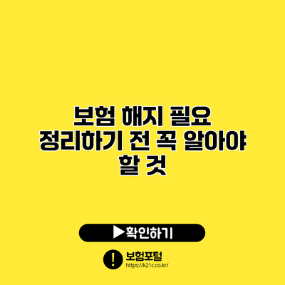 보험 해지 필요? 정리하기 전 꼭 알아야 할 것