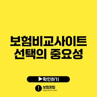 보험비교사이트 선택의 중요성