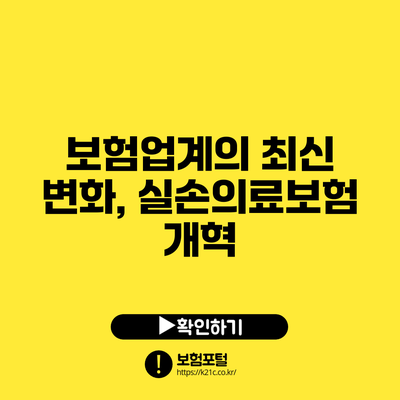 보험업계의 최신 변화, 실손의료보험 개혁