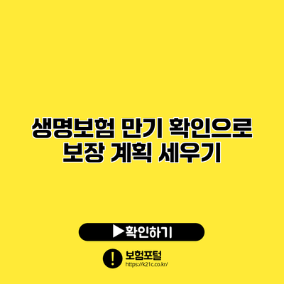 생명보험 만기 확인으로 보장 계획 세우기