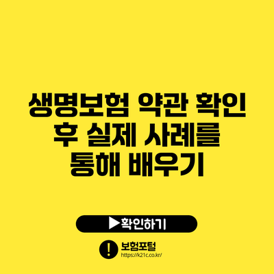 생명보험 약관 확인 후 실제 사례를 통해 배우기
