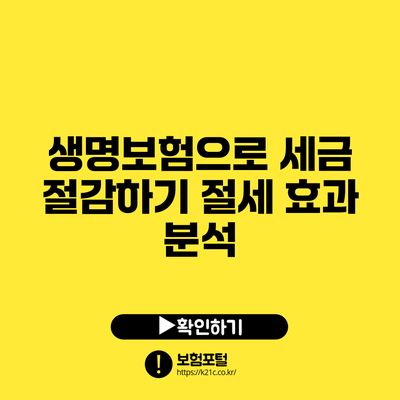 생명보험으로 세금 절감하기: 절세 효과 분석