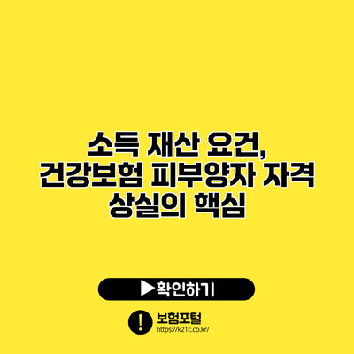 소득 재산 요건, 건강보험 피부양자 자격 상실의 핵심