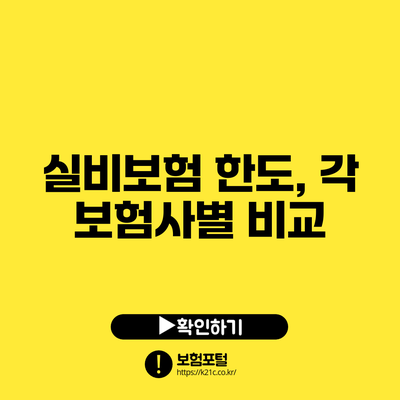 실비보험 한도, 각 보험사별 비교
