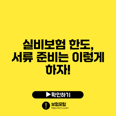 실비보험 한도, 서류 준비는 이렇게 하자!