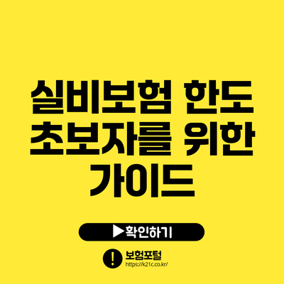 실비보험 한도: 초보자를 위한 가이드