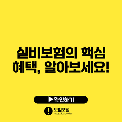 실비보험의 핵심 혜택, 알아보세요!