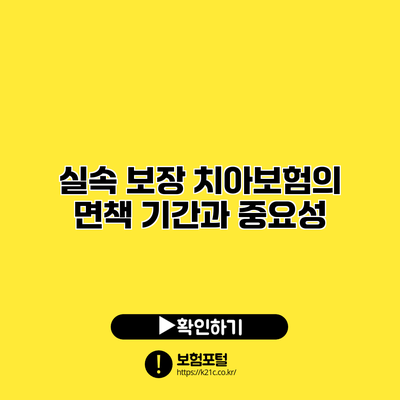실속 보장 치아보험의 면책 기간과 중요성