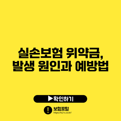 실손보험 위약금, 발생 원인과 예방법