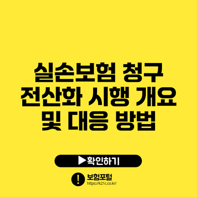 실손보험 청구 전산화 시행 개요 및 대응 방법
