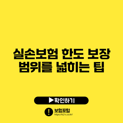 실손보험 한도: 보장 범위를 넓히는 팁