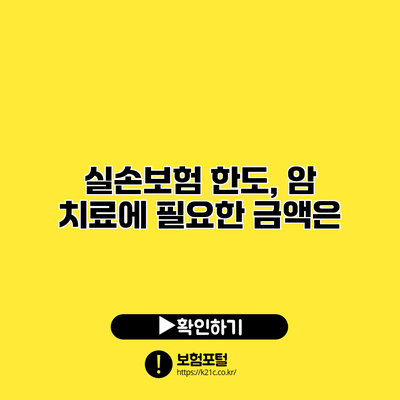실손보험 한도, 암 치료에 필요한 금액은?