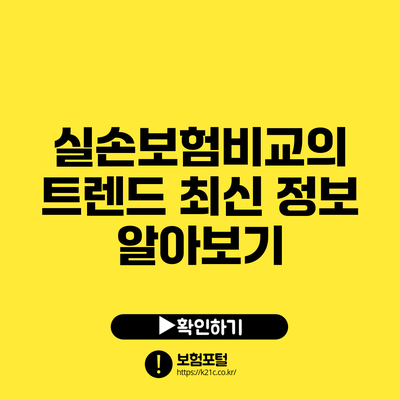 실손보험비교의 트렌드: 최신 정보 알아보기