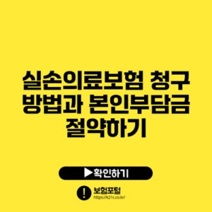 실손의료보험 청구 방법과 본인부담금 절약하기