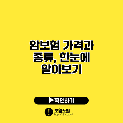 암보험 가격과 종류, 한눈에 알아보기