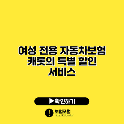 여성 전용 자동차보험: 캐롯의 특별 할인 서비스