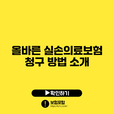 올바른 실손의료보험 청구 방법 소개