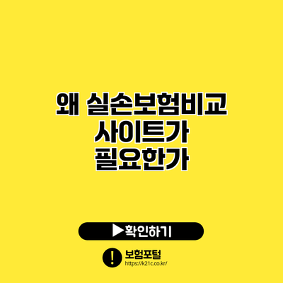 왜 실손보험비교사이트가 필요한가?
