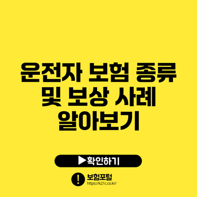 운전자 보험 종류 및 보상 사례 알아보기