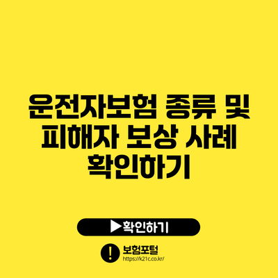 운전자보험 종류 및 피해자 보상 사례 확인하기