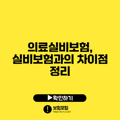 의료실비보험, 실비보험과의 차이점 정리